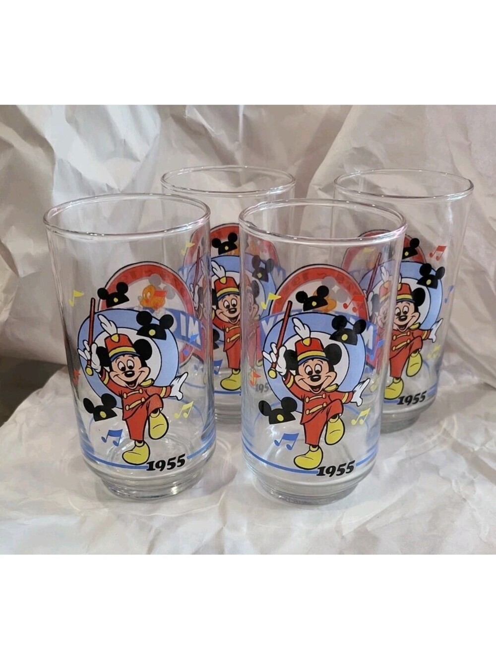 Lot Of 4 Walt Disney 1928-1988 Mickey Mouse Glass Collection